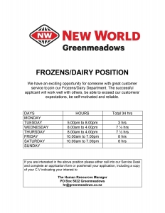Dairy Frozens Position