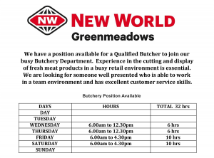 Butchery Vacancy