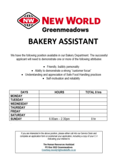 Bakery Assistant