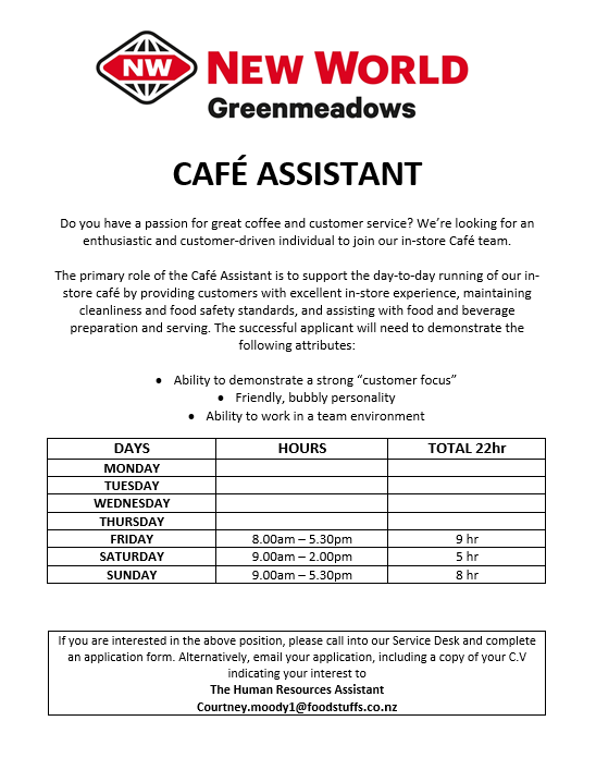 Cafe Assistant